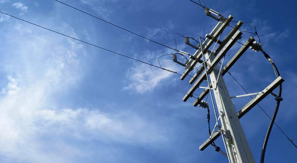 electricity lines and power pole