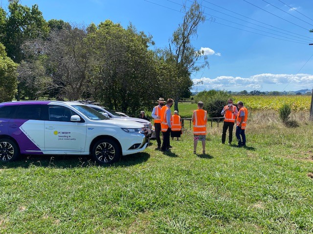 Group standing in a field