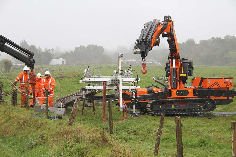 Crew and machinery in a field at York Road.