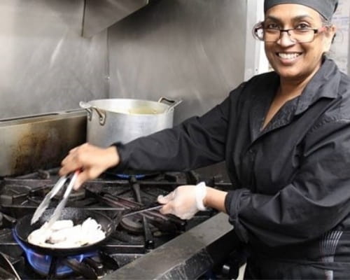 Chef cooking with gas