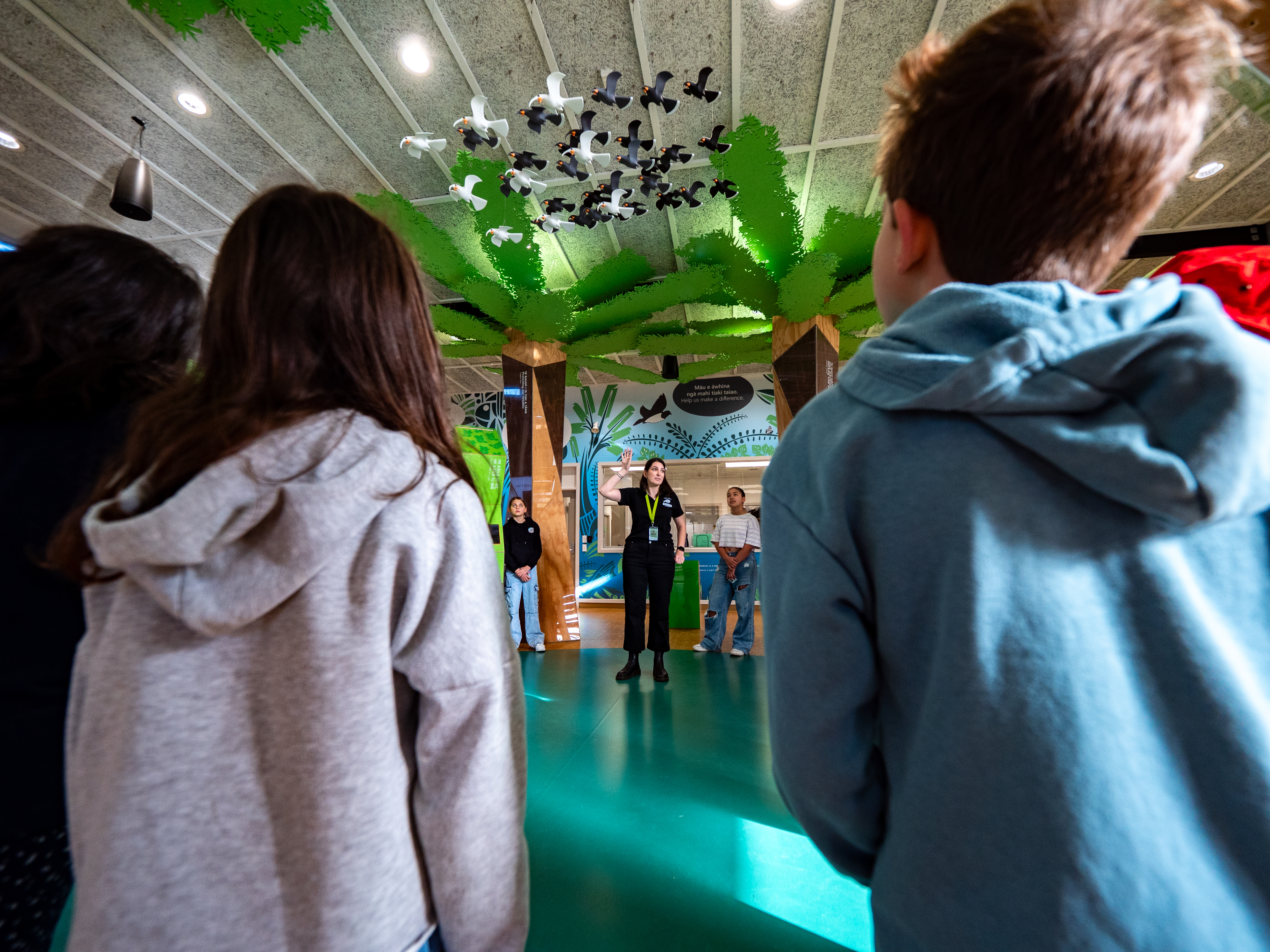 Students looking at a display at the Powerco Education Centre