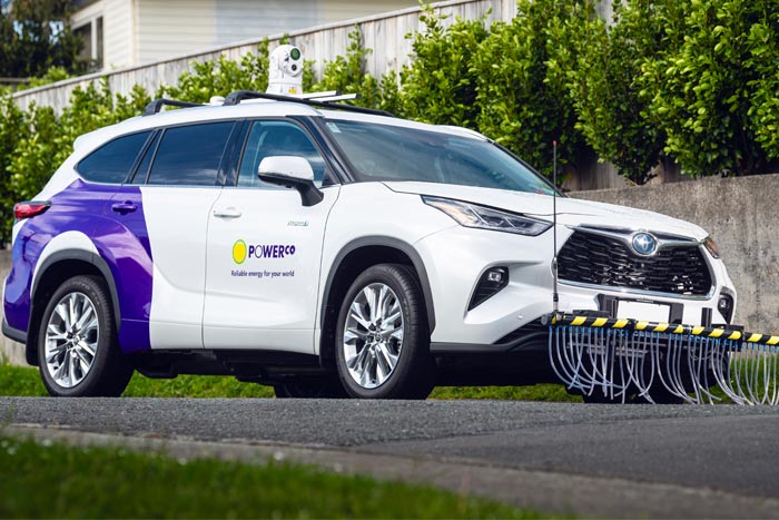 Gas leak detection vehicle image of car on the road