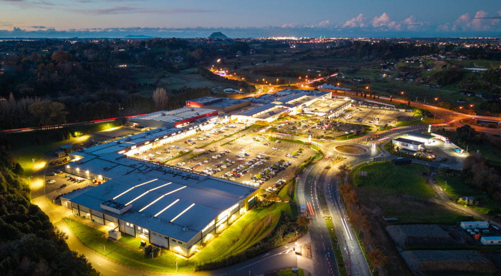 Tauranga large business at night