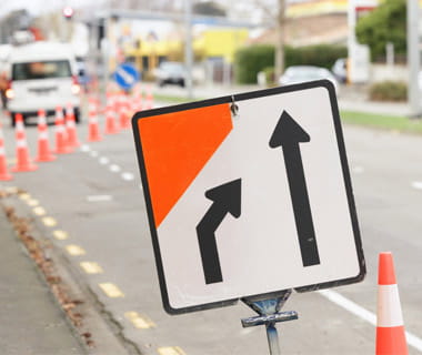 road works sign