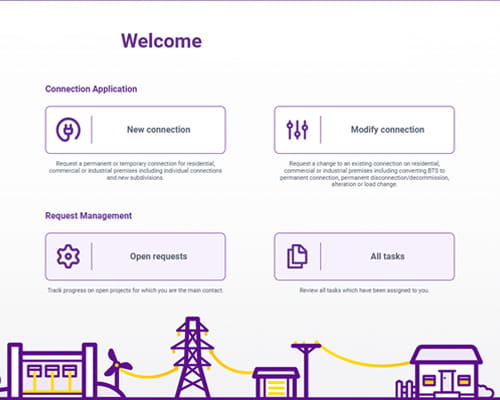 Powerco connect portal landing page