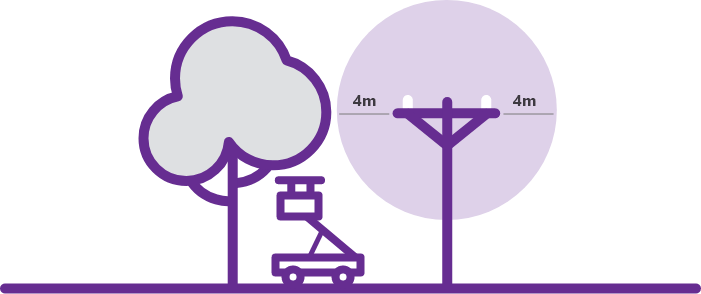 People and equipment must stay 4m away from overhead lines