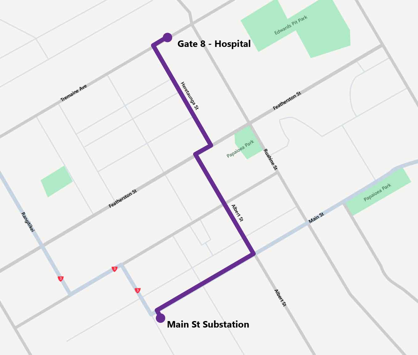 map showing Palmerston North hospital electricity upgrade location