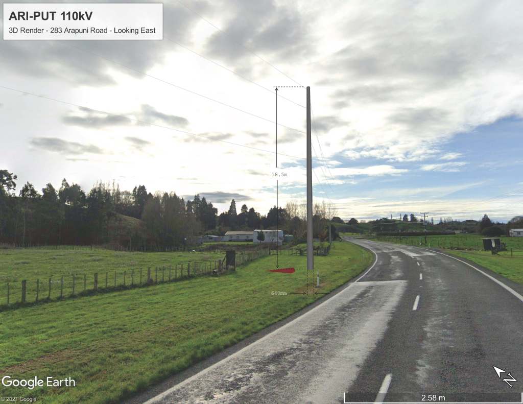 Artist's impression of overhead line